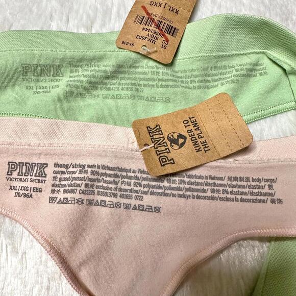 NWT VS PINK Floral Seamless Thong Set 2 Pack Women’s XXL - Picture 6 of 8